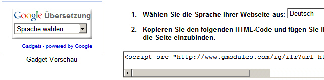 Faksimile von Google-Übersetzung